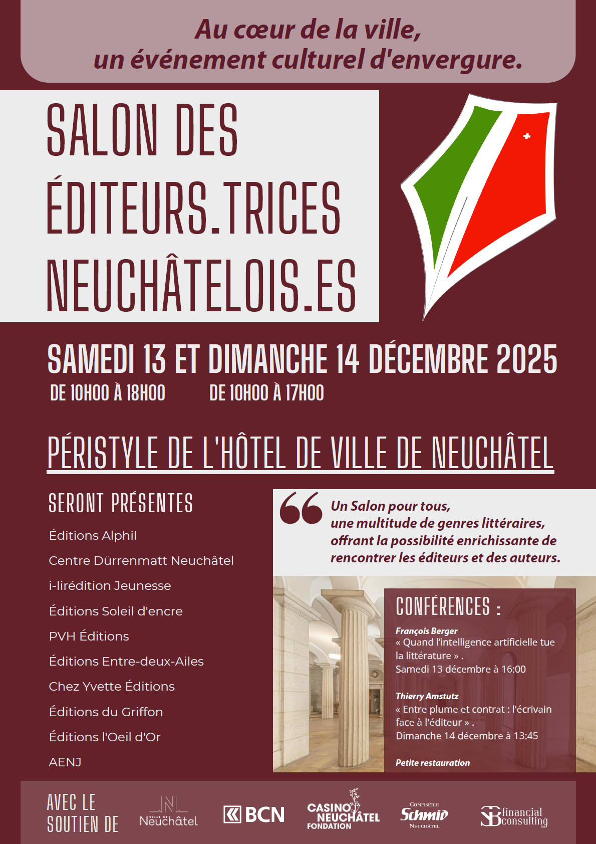 Affiche du Salon des éditeurs·trices neuchâtelois·es